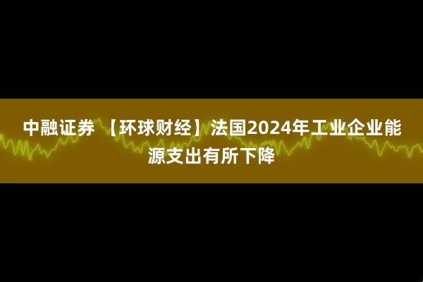 中融证券 【环球财经】法国2024年工业企业能源支出有所下降