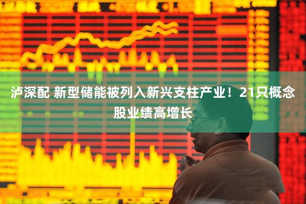 泸深配 新型储能被列入新兴支柱产业！21只概念股业绩高增长