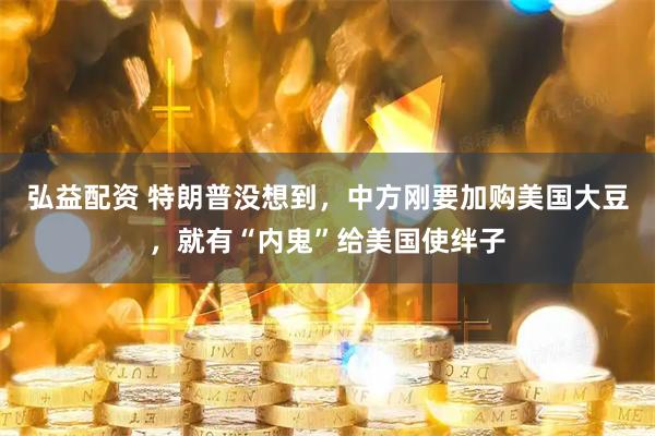 弘益配资 特朗普没想到,中方刚要加购美国大豆,就有“内鬼”给美国使绊子