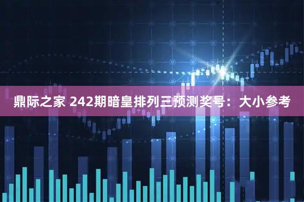 鼎际之家 242期暗皇排列三预测奖号：大小参考