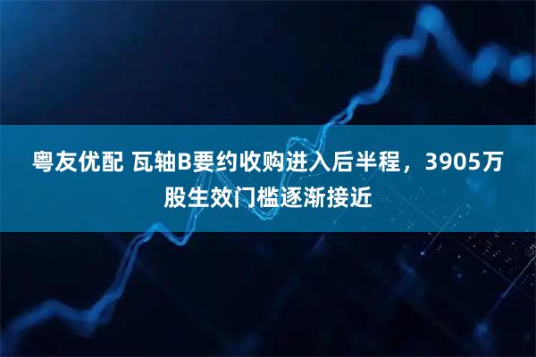 粤友优配 瓦轴B要约收购进入后半程，3905万股生效门槛逐渐接近