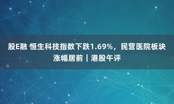 股E融 恒生科技指数下跌1.69%，民营医院板块涨幅居前｜港股午评